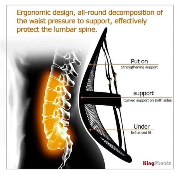kingphenix Lumbar Support (2 Pack) with Breathable Mesh, Suit for Car, Office - Picture 6 of 7